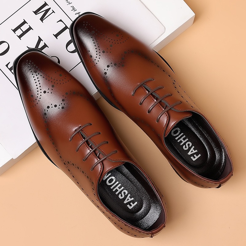 Oxford Shoes Brogue - Goodyear Handmade Leather Men's Oxford Dress