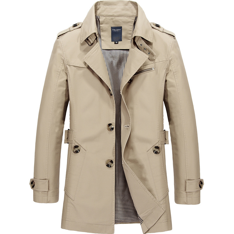 Men'S Fashion X - Men's Spring Autumn Casual Cotton Trench