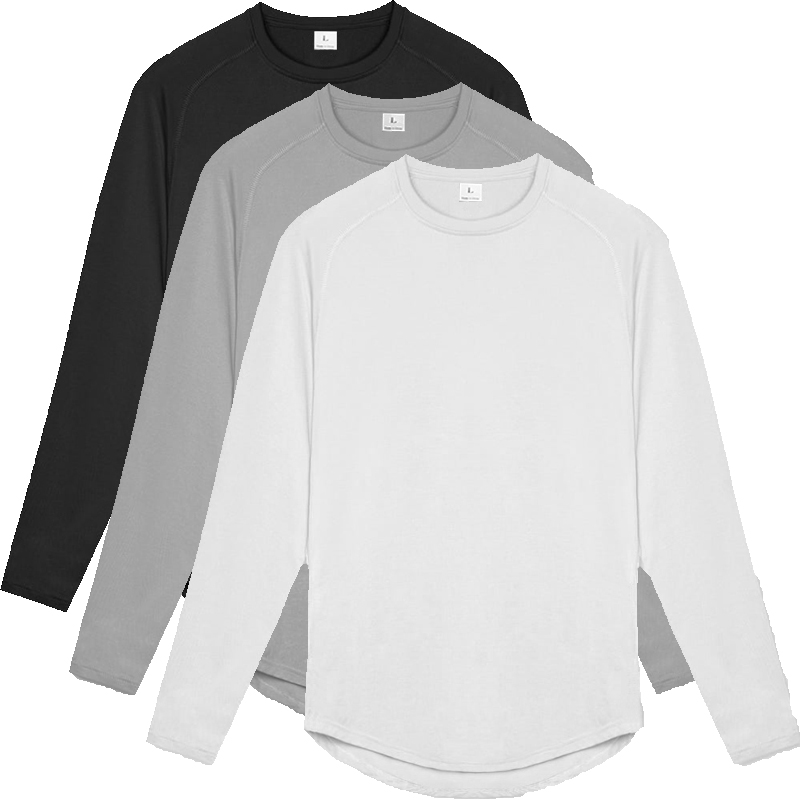 Muscle Tee Workout - Plain Autumn Elasticity Tight Long Sleeve