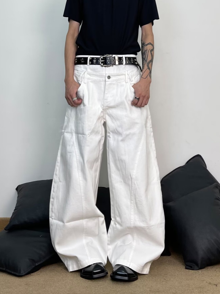 Men'S Fashion With Baggy Jeans - 2026 Ropa Y2K Fashion Double Waistband
