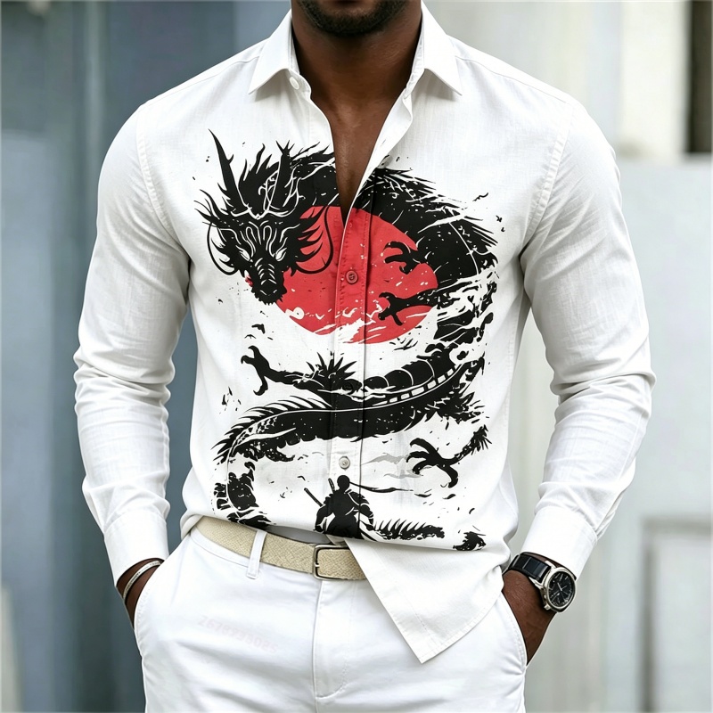 Queer Men'S Fashion - 2026 New Men's Shirt White Black
