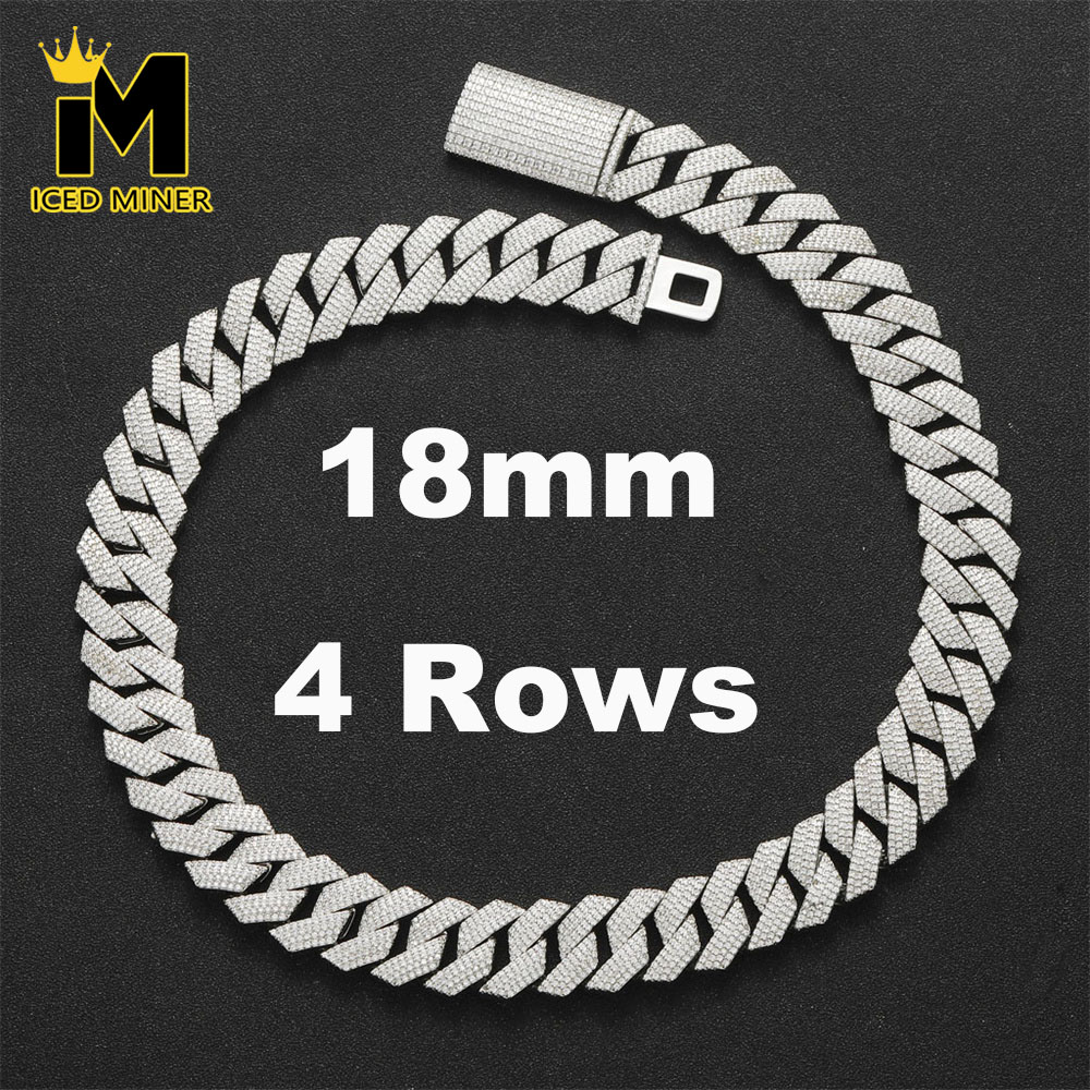 Men'S Fashion Jewelry Bracelets - 18mm Icedminer 4 Rows Zircon Iced