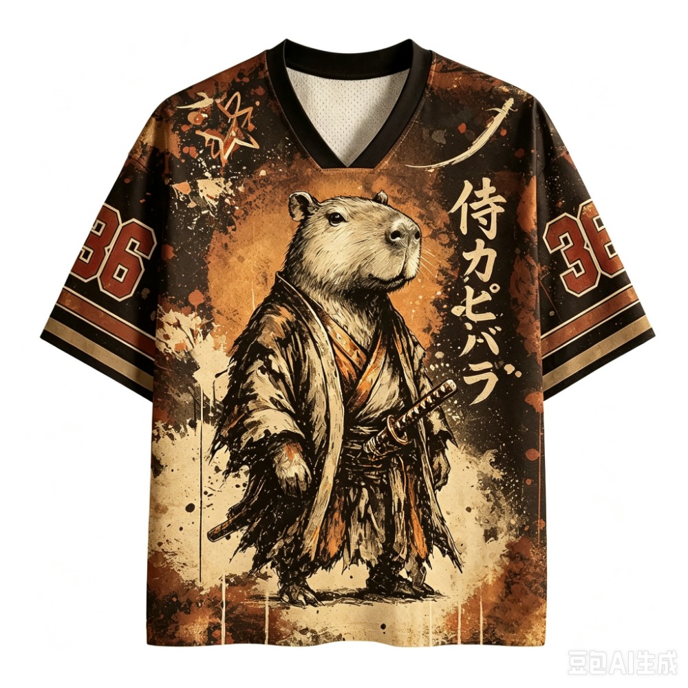 Capybara Samurai Dark Bushido  - đánh giá và giá Men'S Fashion V Neck T Shirts
