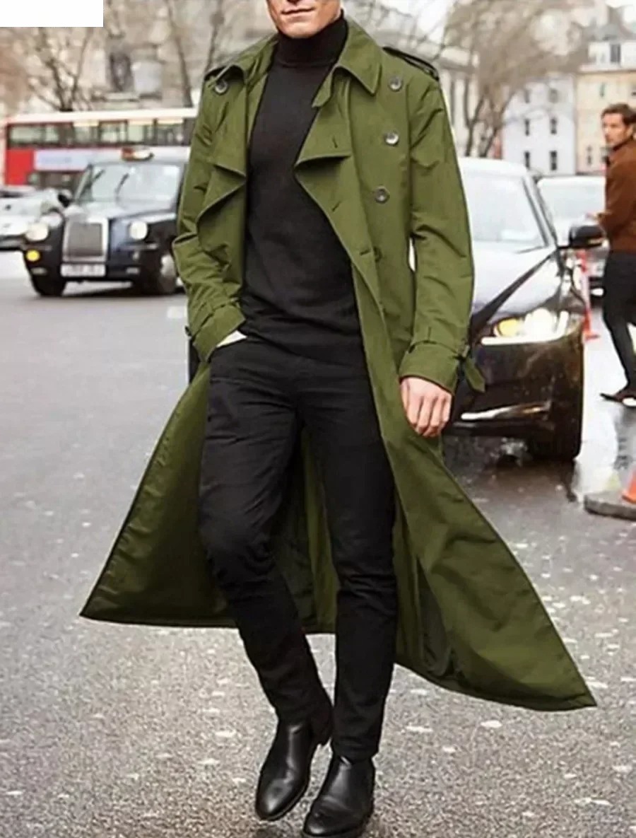 Men's Long Trench Coats Jacket - đánh giá và giá Men'S Fashion X