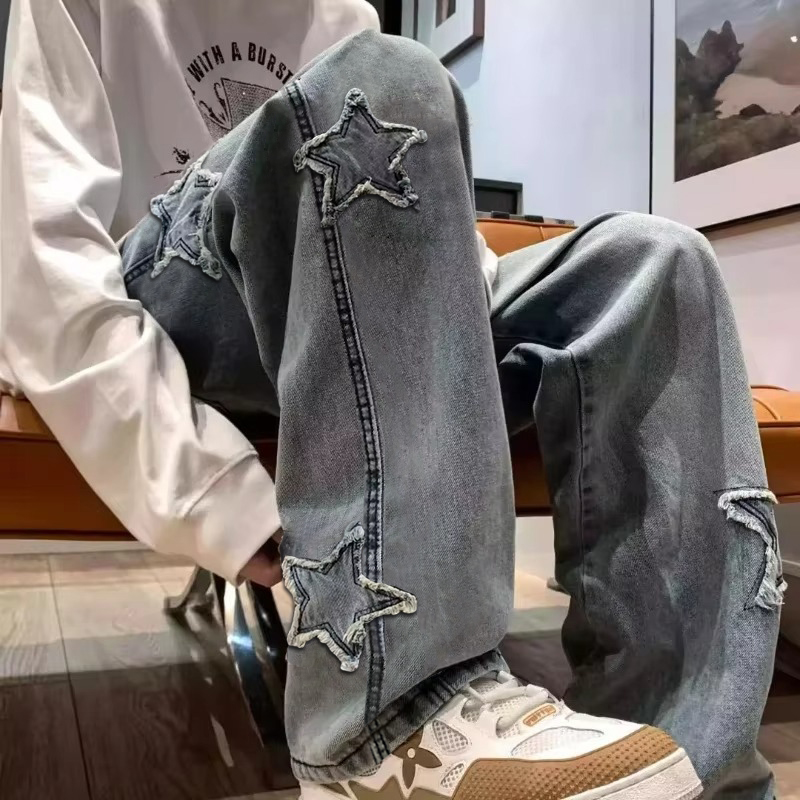 New Men's Star Embroidered Fas - đánh giá và giá Men'S Fashion With Baggy Jeans
