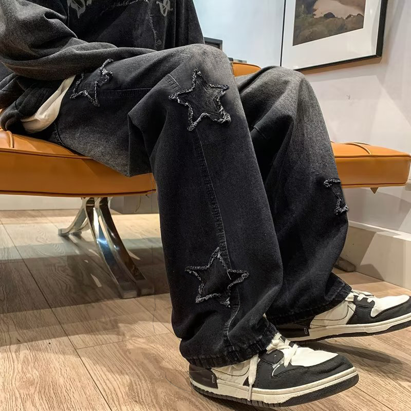 New Men's Star Embroidered Fas - đánh giá và giá Men'S Fashion With Baggy Jeans