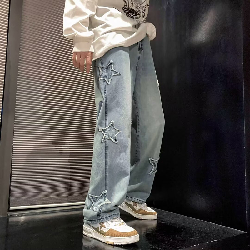 New Men's Star Embroidered Fas - đánh giá và giá Men'S Fashion With Baggy Jeans