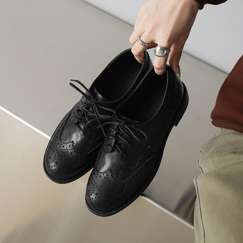 EAGSITY Cow leather brown brog - đánh giá và giá Oxford Shoes Brogue