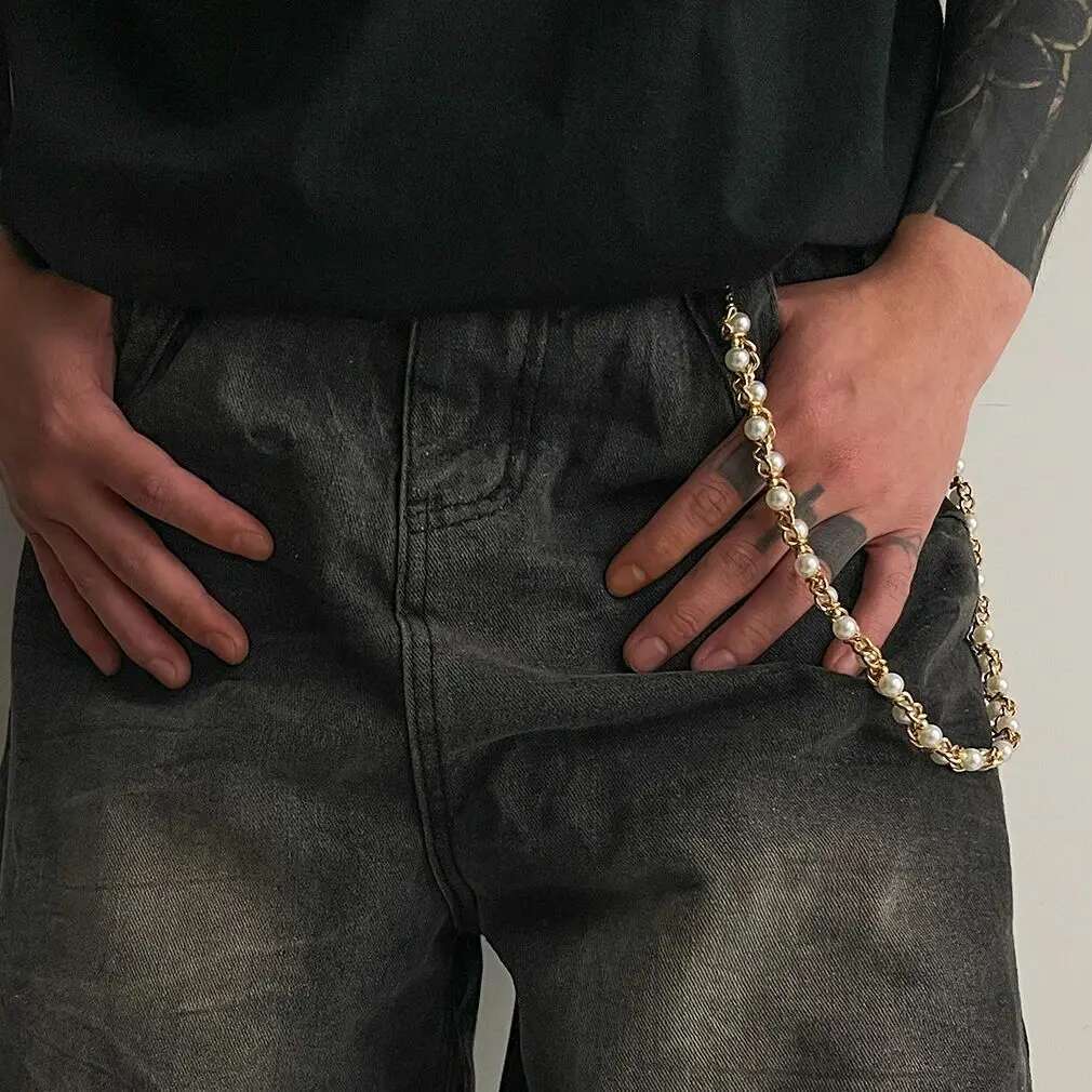 Ingemark Punk Imitation Pearl  - đánh giá và giá Jeans Pants Fashion Men