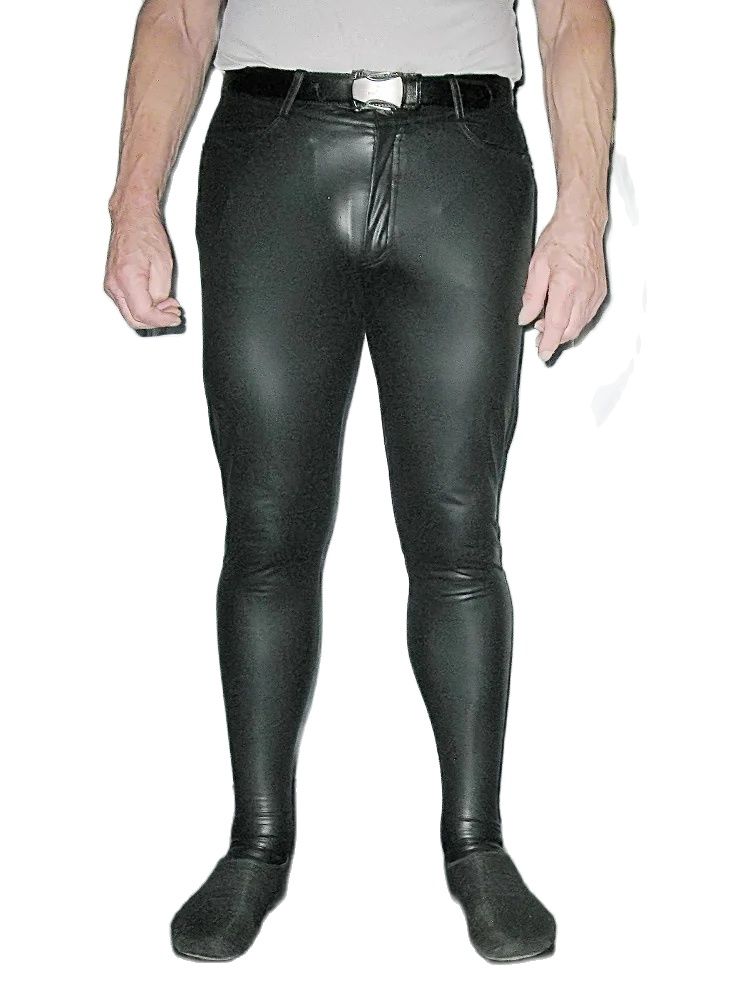 High-Elastic Faux PU Leather J - đánh giá và giá Jeans Pants Fashion Men