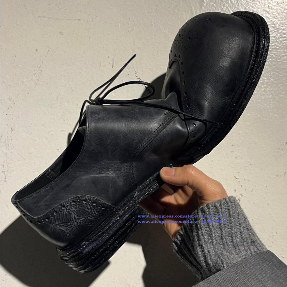 Vintage Black Leather Brogue L - đánh giá và giá Oxford Shoes Brogue