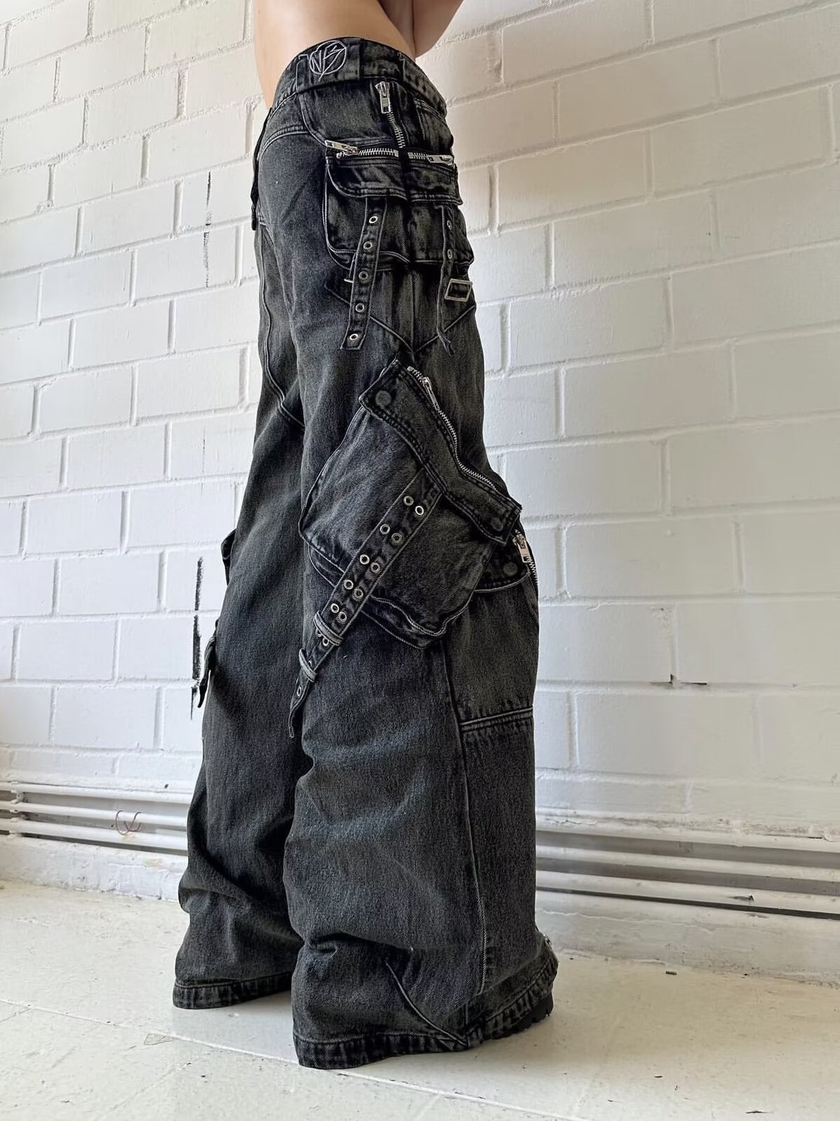 Y2K Black Gothic Punk Multi-Po - đánh giá và giá Men'S Fashion With Baggy Jeans