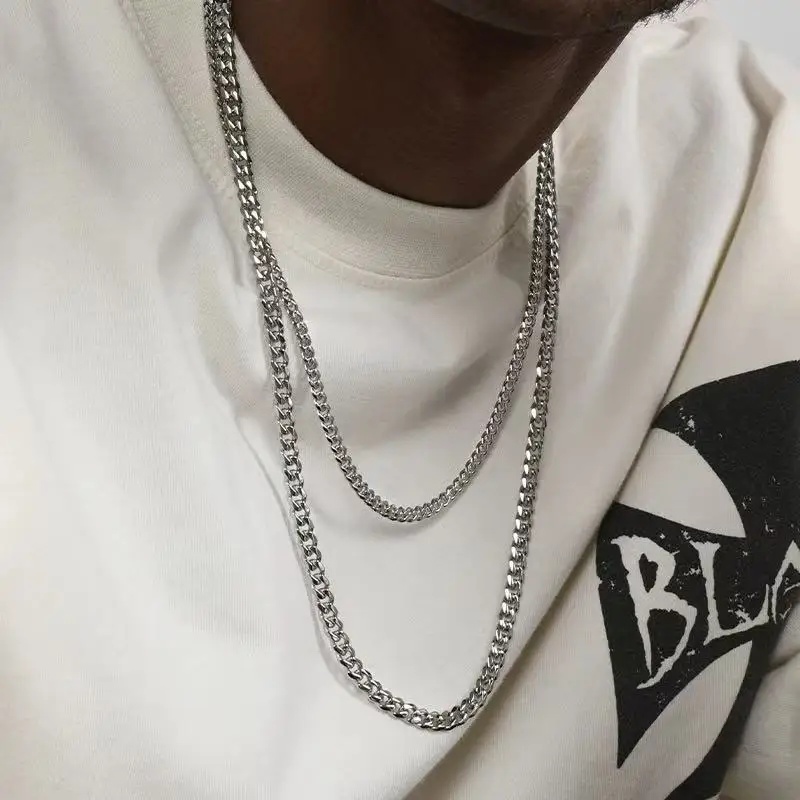B&C Simple Titanium Cuban Chai - đánh giá và giá Men'S Fashion Necklaces