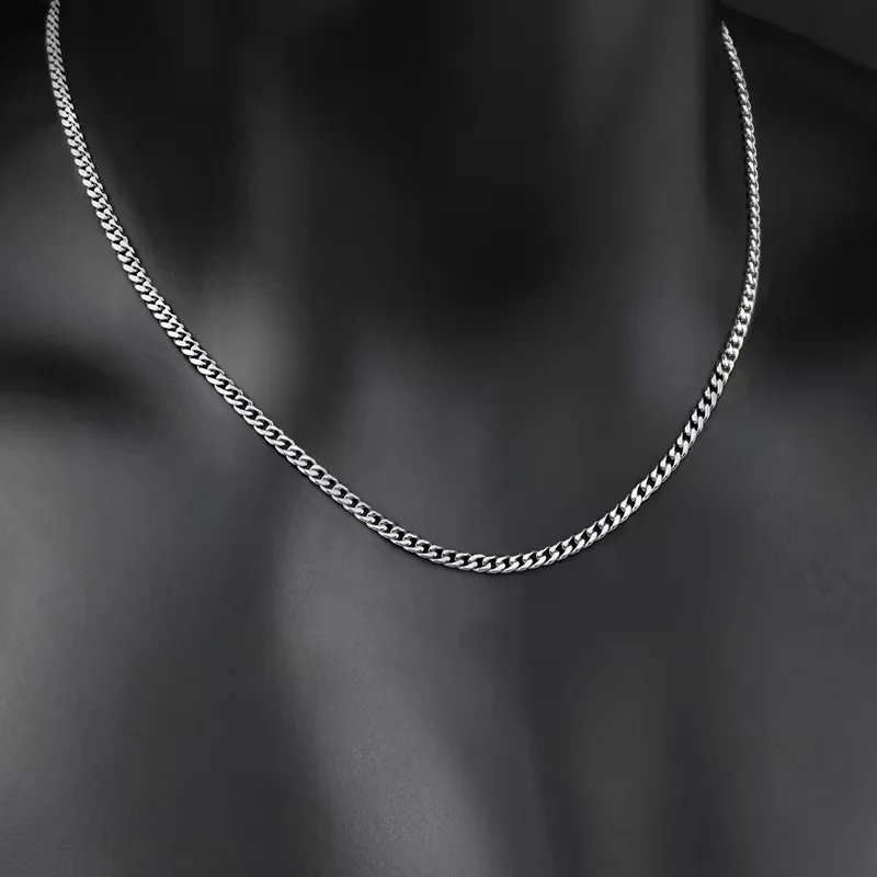 B&C Simple Titanium Cuban Chai - đánh giá và giá Men'S Fashion Necklaces