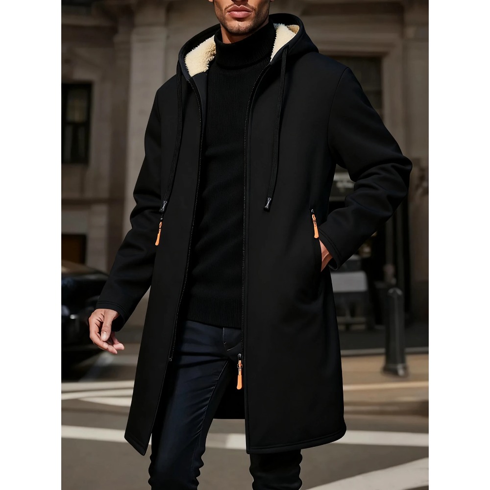 Men's Winter Warm Long Coat Zi - đánh giá và giá Windbreaker Men Zip
