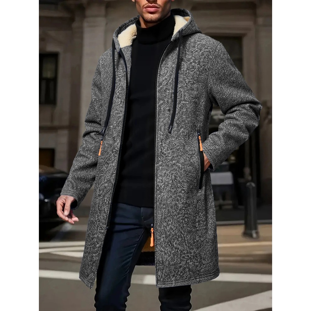 Men's Winter Warm Long Coat Zi - đánh giá và giá Windbreaker Men Zip