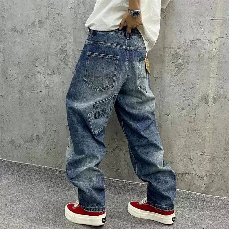 Brand Splicing Jeans Autumn Fa - đánh giá và giá Men'S Fashion With Baggy Jeans