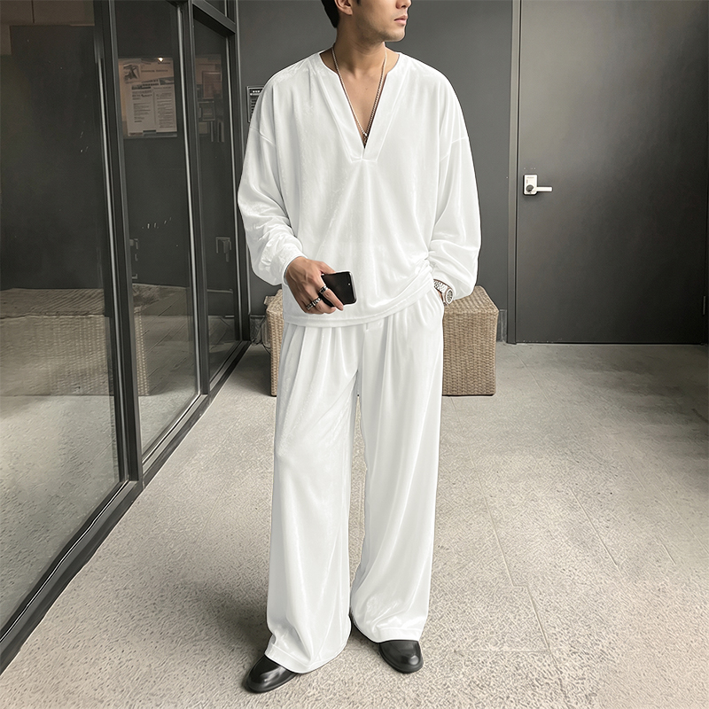 INCERUN Men's Sets Solid Color - đánh giá và giá Men'S Fashion V Neck T Shirts