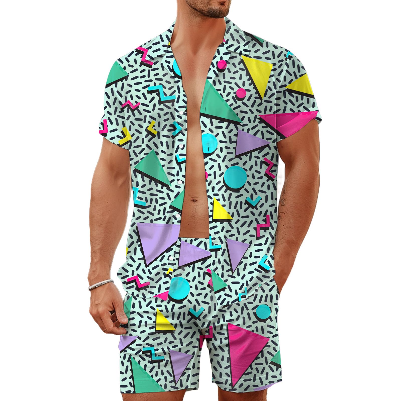 Summer Irregular Geometric 3D  - đánh giá và giá Queer Men'S Fashion