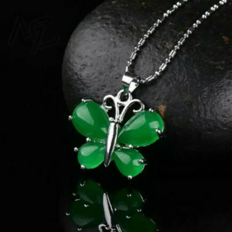 S925 Silver Green Jade Butterf - đánh giá và giá Men'S Fashion Necklaces