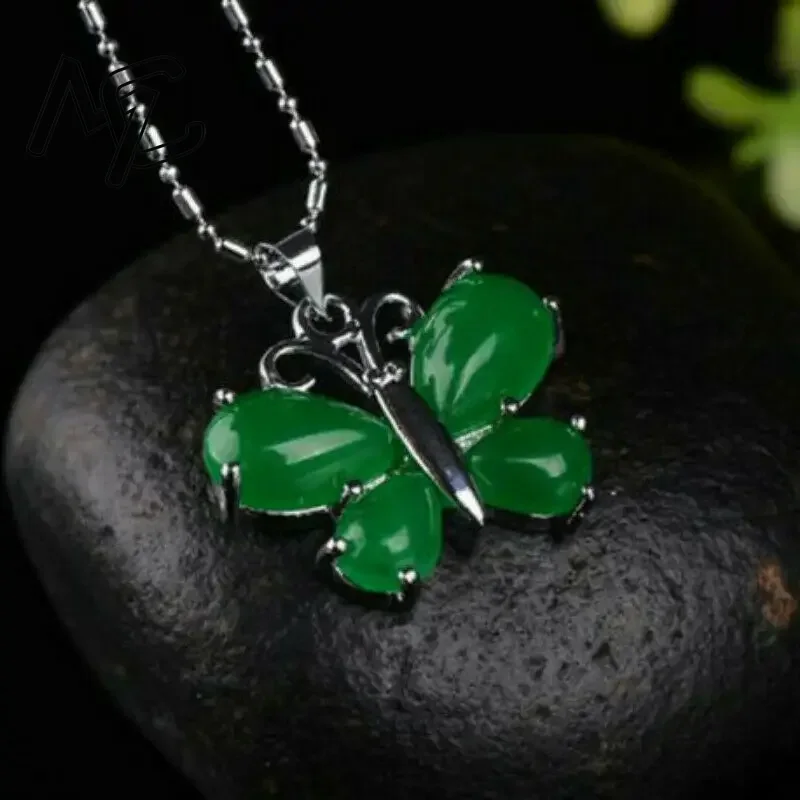 S925 Silver Green Jade Butterf - đánh giá và giá Men'S Fashion Necklaces