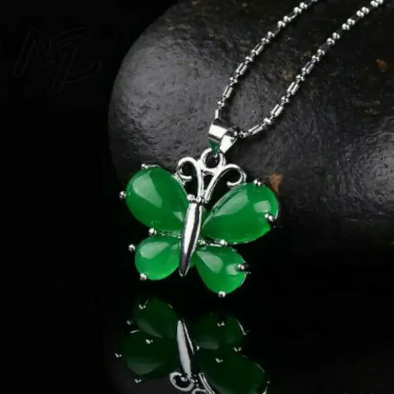 S925 Silver Green Jade Butterf - đánh giá và giá Men'S Fashion Necklaces