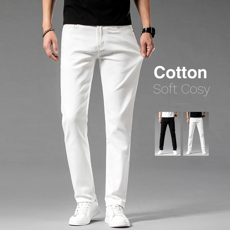 White Summer Men's Slim Jeans  - đánh giá và giá Jeans Pants Fashion Men