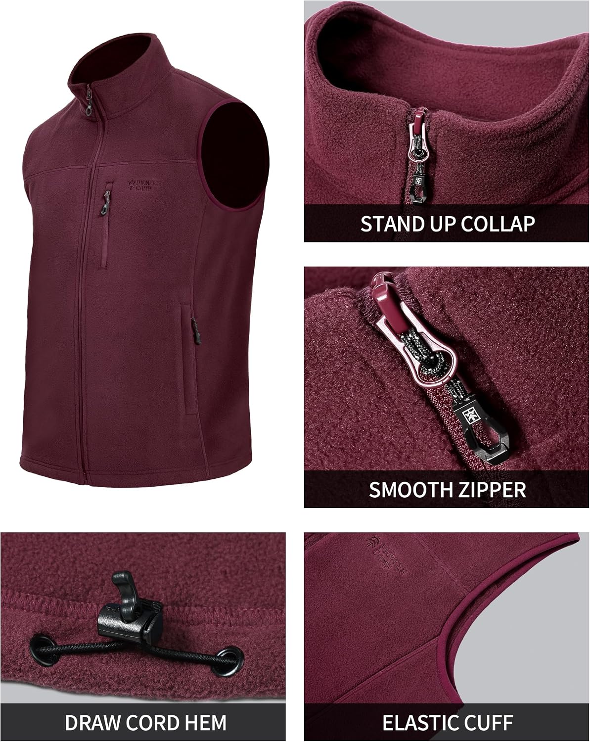 Pioneer Camp Fleece Vest Men's - đánh giá và giá Windbreaker Men Zip