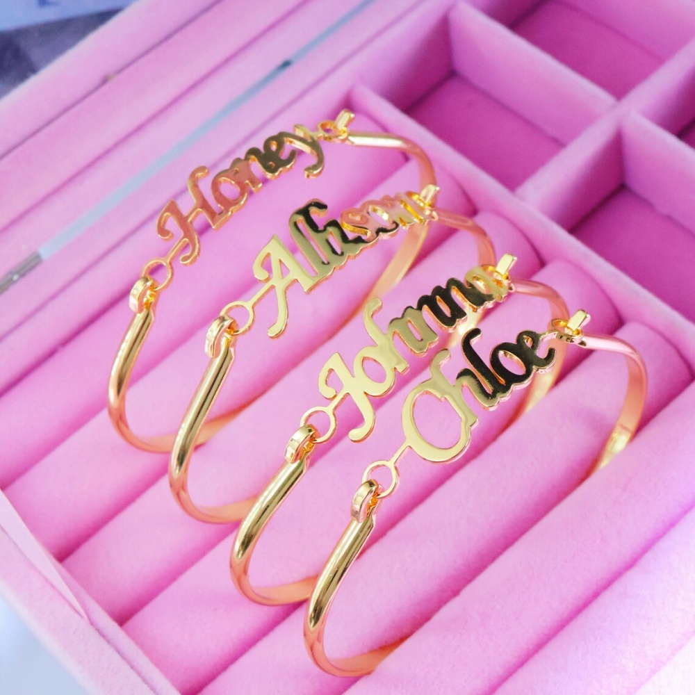 Custom Name Bangles For Women  - đánh giá và giá Men'S Fashion Jewelry Bracelets