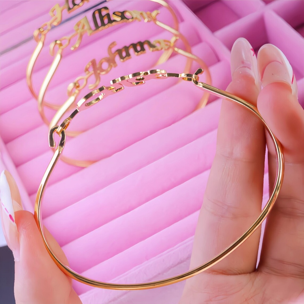 Custom Name Bangles For Women  - đánh giá và giá Men'S Fashion Jewelry Bracelets