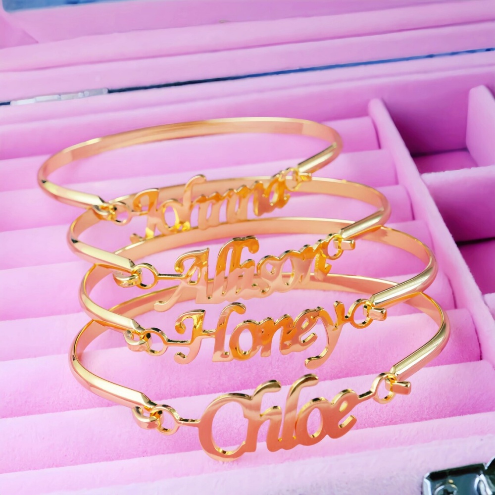 Custom Name Bangles For Women  - đánh giá và giá Men'S Fashion Jewelry Bracelets