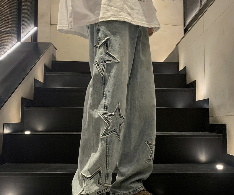 New Fashion Five-pointed Star  - đánh giá và giá Men'S Fashion With Baggy Jeans