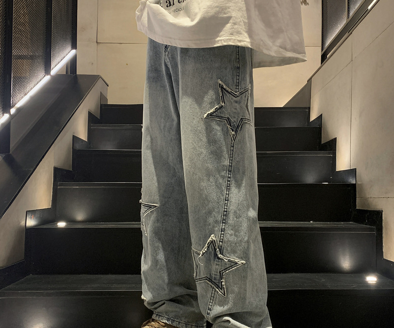 New Fashion Five-pointed Star  - đánh giá và giá Men'S Fashion With Baggy Jeans