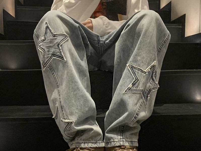New Fashion Five-pointed Star  - đánh giá và giá Men'S Fashion With Baggy Jeans
