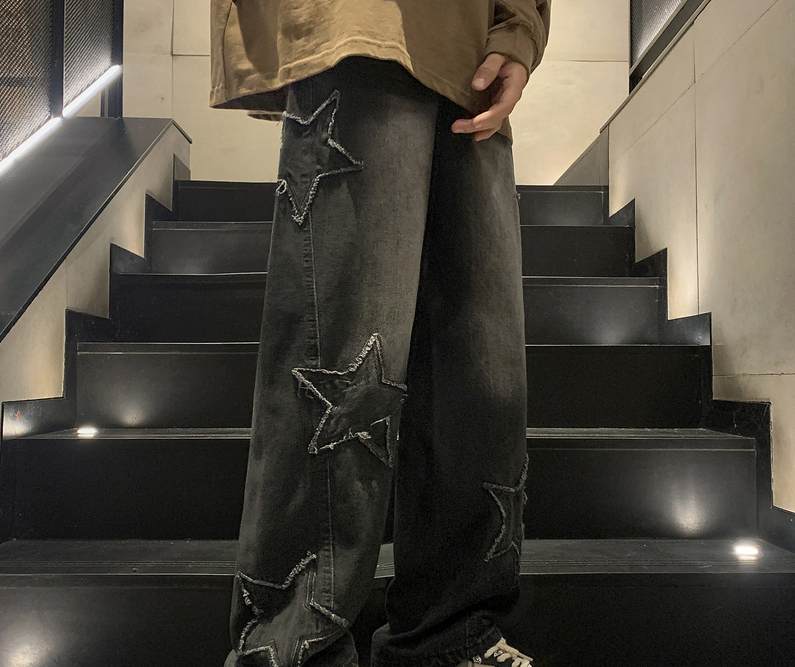 New Fashion Five-pointed Star  - đánh giá và giá Men'S Fashion With Baggy Jeans