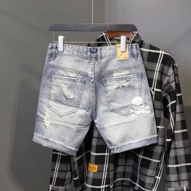 Summer Men's Worn Bead Hole Be - đánh giá và giá Jeans Pants Fashion Men